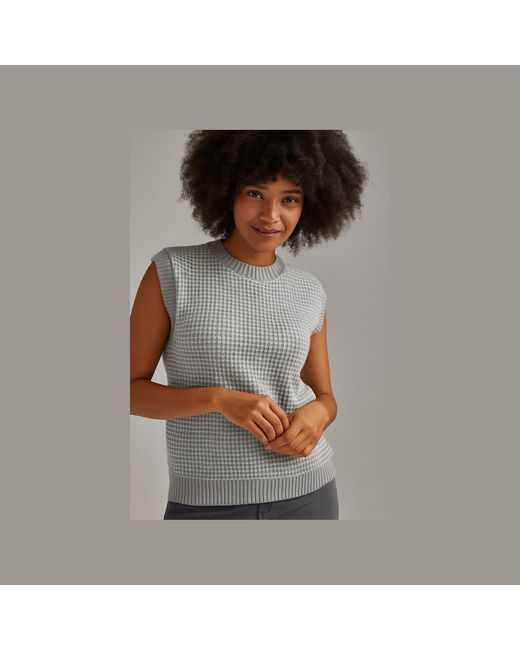 Salts Cashmere Gray Textured Knitted Tank
