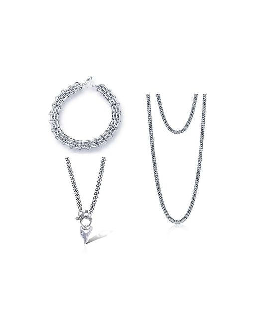 Bayemeyc White Opia Chain Necklace Set