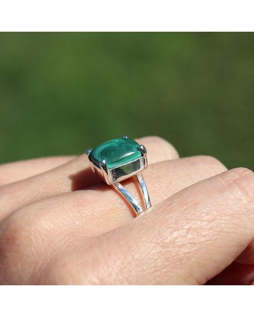 FV Jewellery Green La Stèle Malachite Square Ring