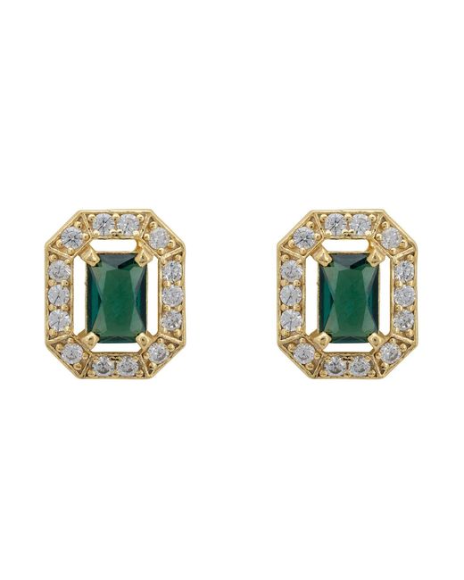 Latelita London Green Whistledown Gemstone Stud Earrings Emerald