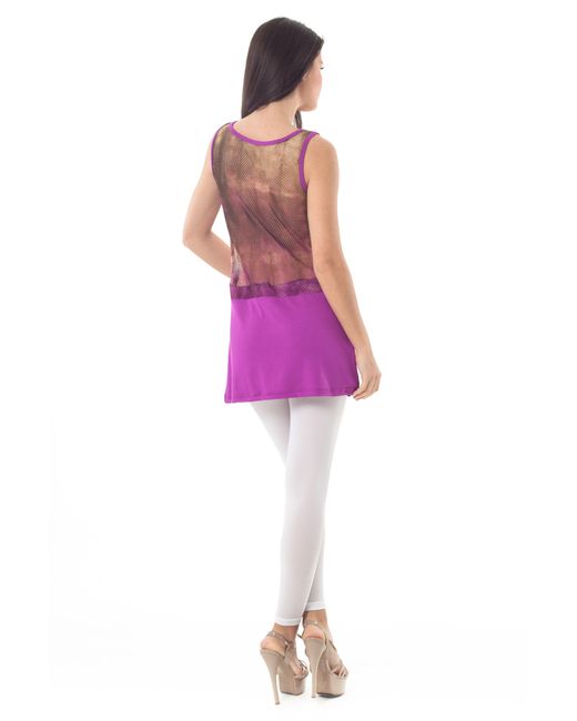 Conquista Purple Sleeveless A Line Tunic