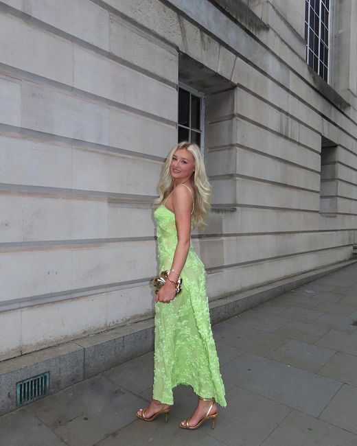 Amy Lynn Yellow Sofia Chartreuse Semi Sheer Floral Maxi Dress