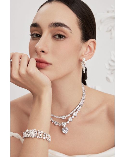 Arte Madrid White Whisper Of Love Tennis Necklace & Head Chain