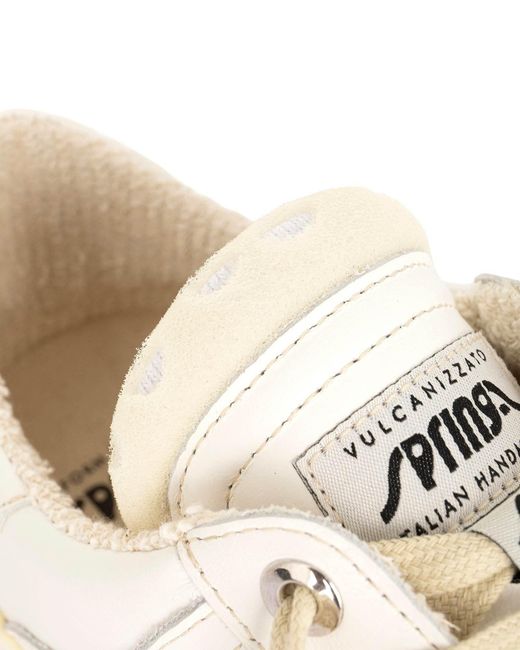 Springa | Unique Vulcanized Sneakers Italian Handmade White Wavy Vitelli Leather Sneakers for men
