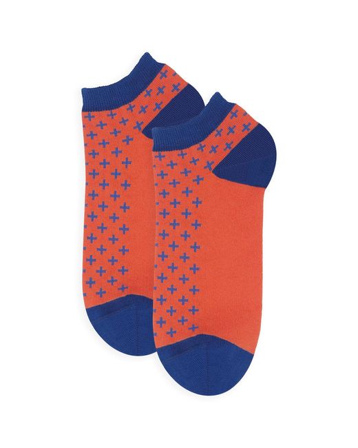 Peper Harow - Made in England Blue Crosslet & Cube Trainer Socks Bundle for men