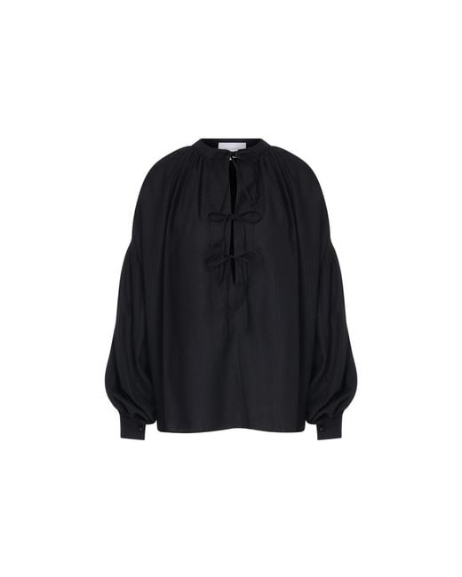 NAZLI CEREN Black Eve Cotton Shirt