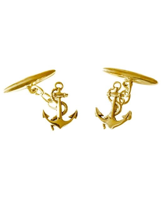Lee Renee Metallic Anchor Cufflinks for men