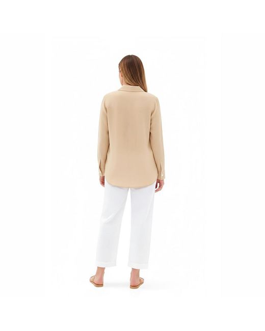 Haris Cotton Natural Neutrals Loose Linen Jacket With Front Pockets Beach Sand