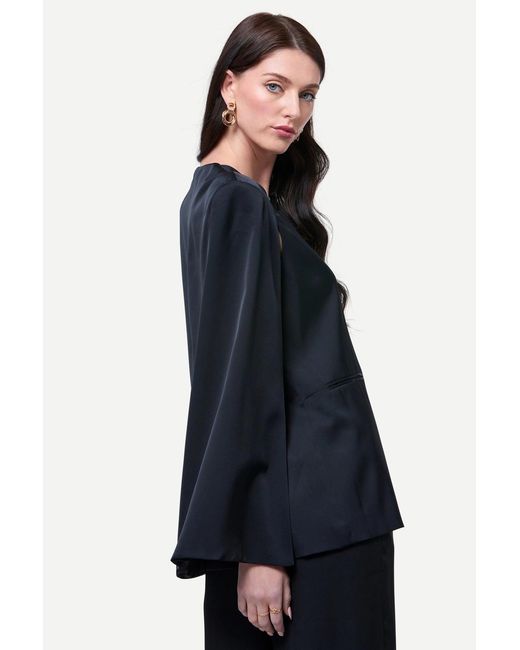 Zafur Blue Medinah Cape Blazer