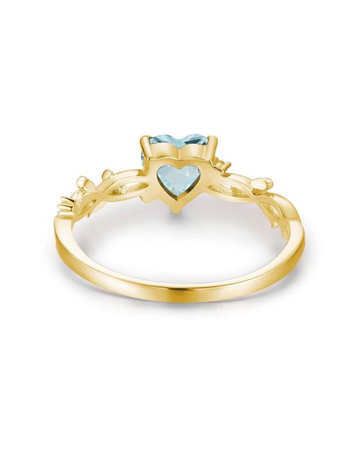 Azura Jewelry New York White Everlasting Heart Sky Topaz Ring Vermeil