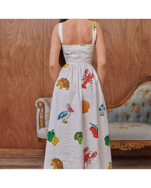 Pecanpepperpelican Metallic Vhagar Sleeveless Midi Dress