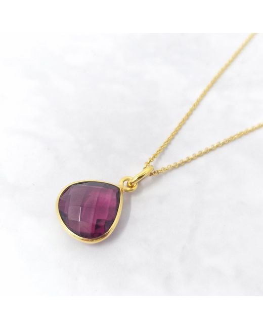 Harfi Purple Tourmaline October Birthstone Plated Necklace