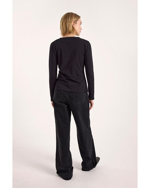 Brodie Cashmere Blue Long Sleeve V Neck