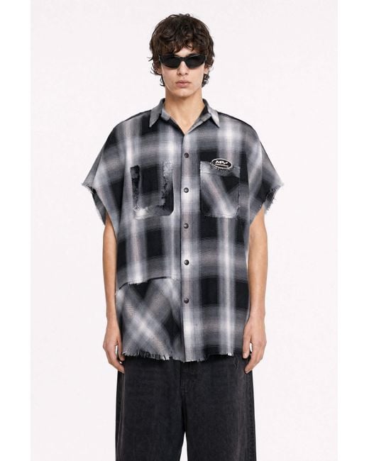 mysimplicated Black Division Sleeveless Shirt for men