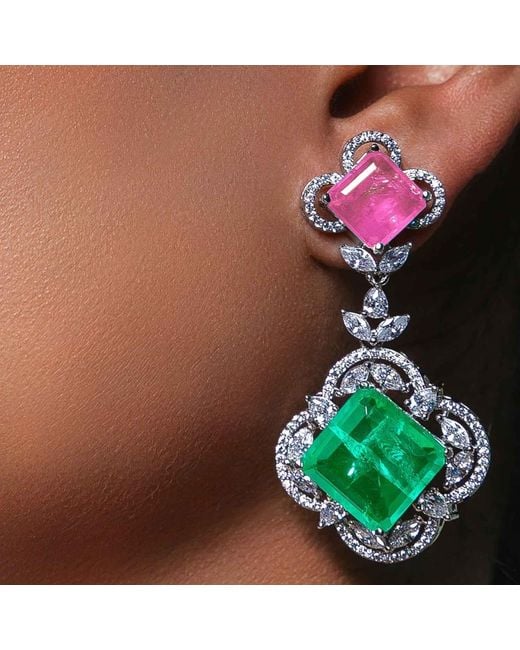 Meraki by Rashmi Bajaj Green Voyage Earrings