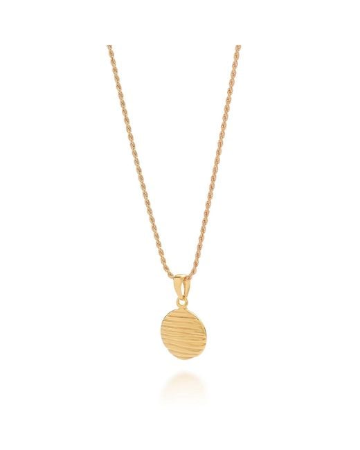 Nellou Jewellery Metallic Wave Disc Necklace Plated Sterling