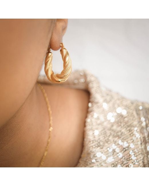 Superdivajewellery Metallic Croissant Hoop Earrings