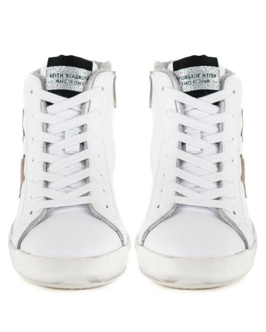 Keith Scarrott Shoes White Minimo Hi-Top Trainer