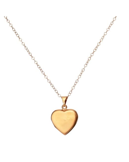 Posh Totty Designs Metallic Yellow Gold Plated Heart Locket Necklace