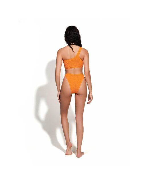 Maison Tangerine Orange Mykonos Crinkle Swimsuit Tangerine Bikini