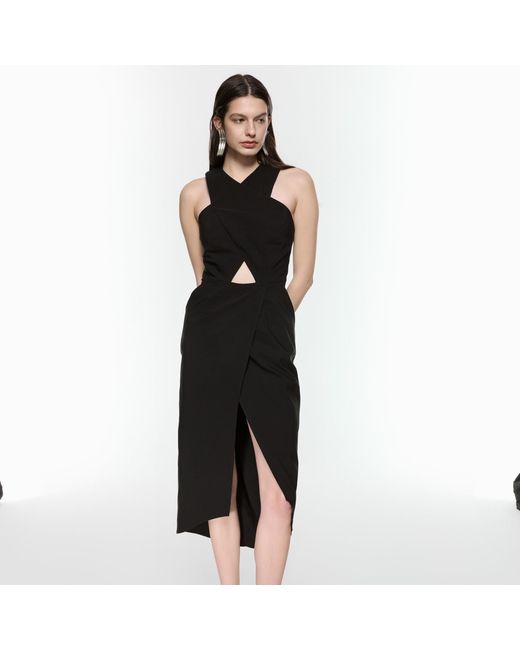 Mirimalist Black Revolve Midi Dress