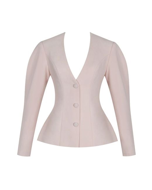 Miss Circle New York Gray Savannah Tulip Peplum Blazer