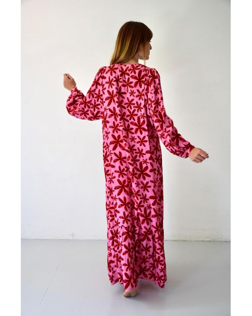 Mind Traveler Red Micaela Floral Dress