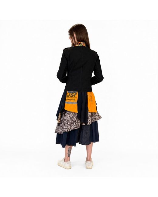 Zasta Studio Black Hand-Embroidered Leather Blazer A
