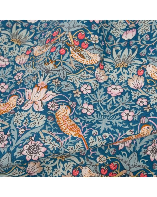 LE COLONEL Blue Neutrals Liberty Emerald Strawberry Thief Tie for men