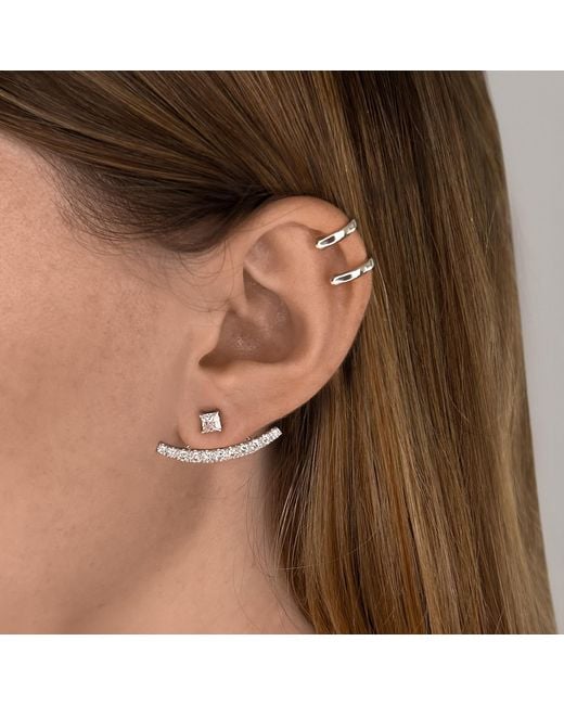 SALLY SKOUFIS Metallic Complete Ear Jacket With Made Cz Diamond Stimulant