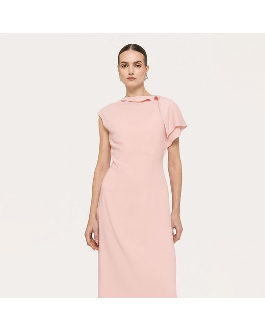 Nissa Pink A-Line Crepe Dress