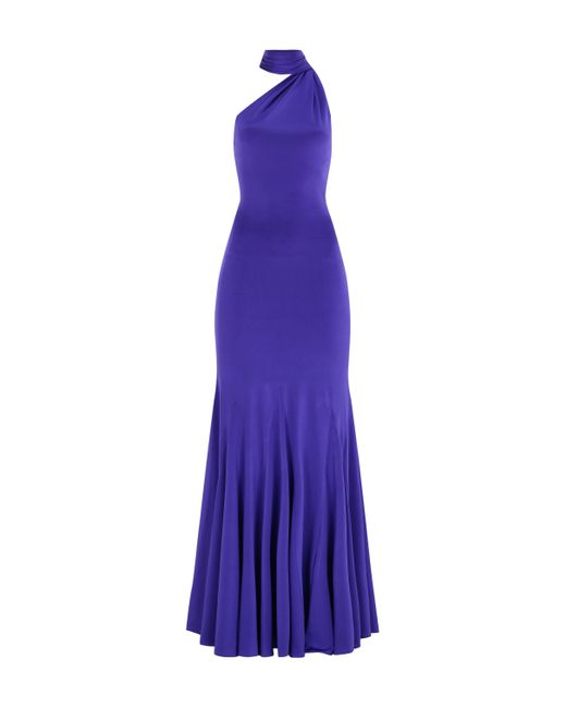 Khéla the Label Midnight Mingle Purple Jersey Gown With Godets