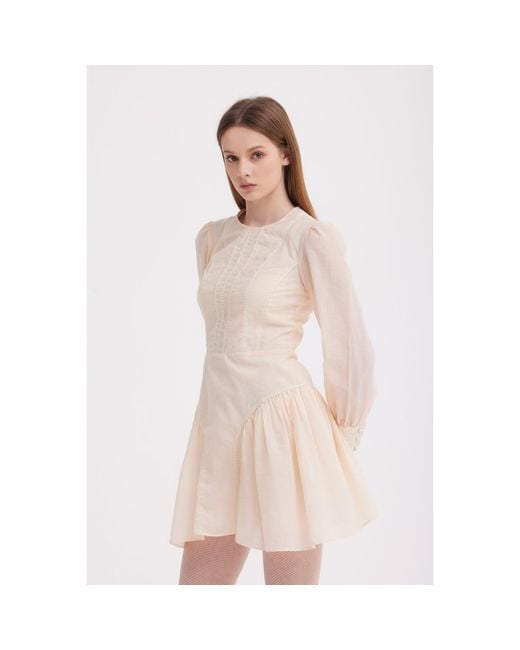 Georgette Pink Neutrals Rosalie Lace Detail Mini Dress