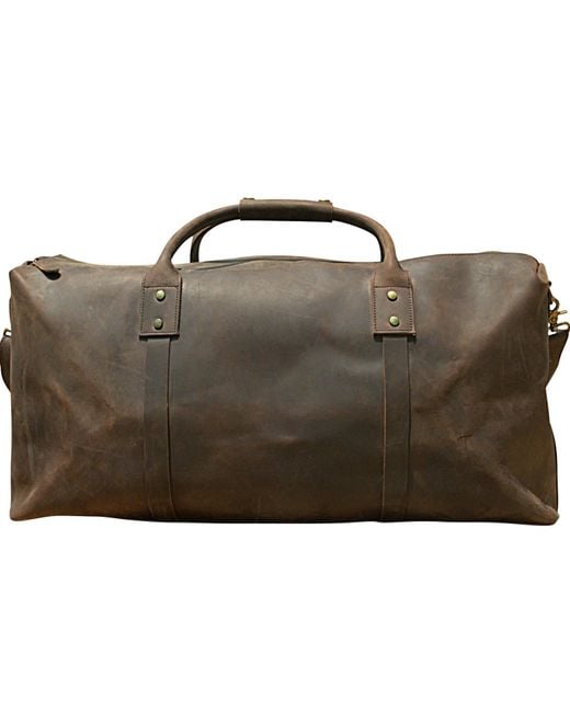 Touri Brown Genuine Leather Holdall Luggage Bag for men