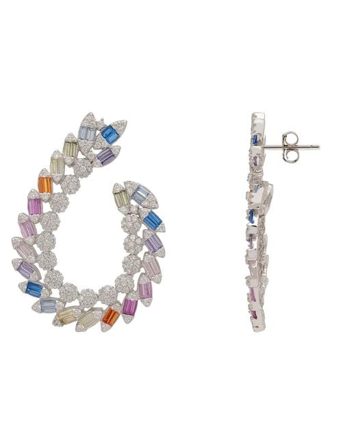 Latelita London Blue Harlequin Hoop Earrings