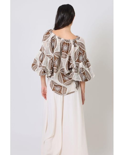 Traffic People Brown The Briefest Of Moments And Embroidered Rose Blouse