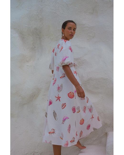 Palm Collective Pink Corsica Shell Maxi Dress