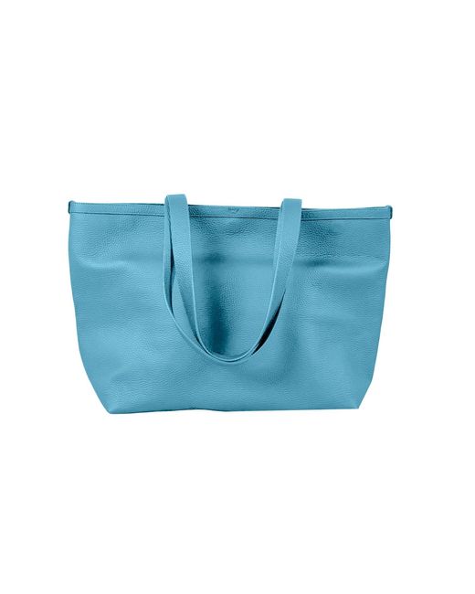 godi. Blue The Eva Handmade Leather Tote Bag