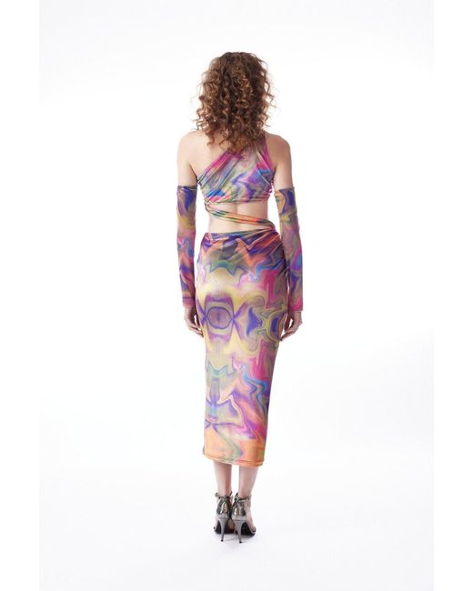 No'design White Velvet Midi Dress