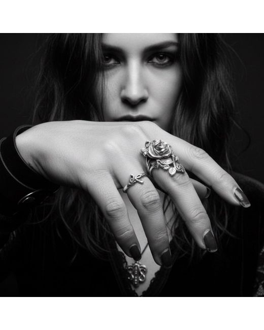 Tg-Jewellery by Tamara Gervasio Black Rosa Gothic Ring – Handcrafted Sterling Sculpture