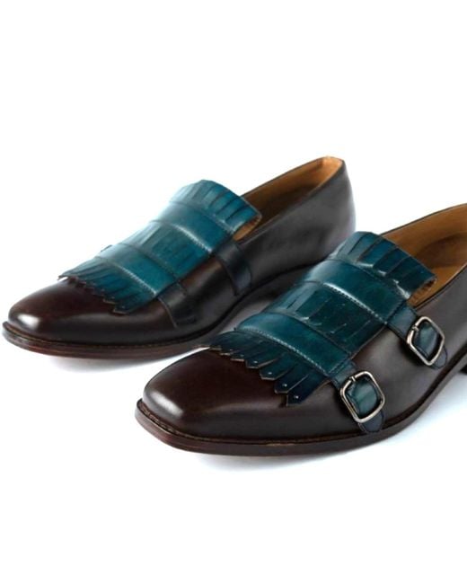 Zasta Studio Blue Mid Night Teel Loafers for men