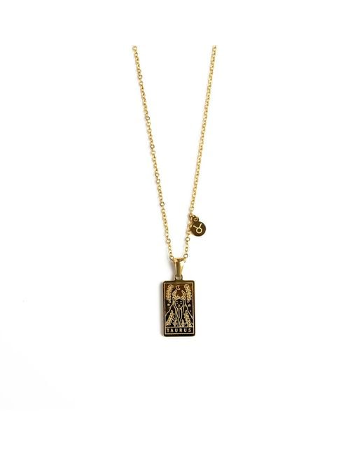 Superdivajewellery Metallic Taurus Pendant Necklace