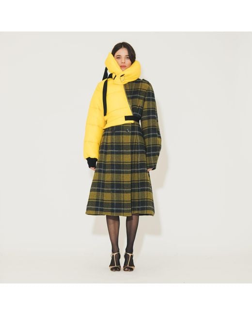 SVETA Milano Yellow Kensington Coat With Overlapped Down Jacket