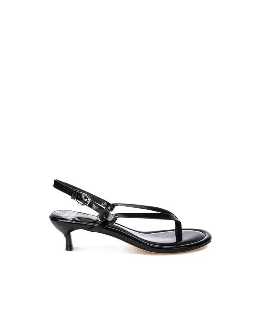 Rag & Co Black Brisbou Thong Strap Heels