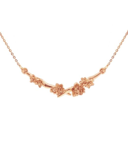 Lee Renee Multicolor Rose / / Cherry Blossom Branch Necklace – Rose