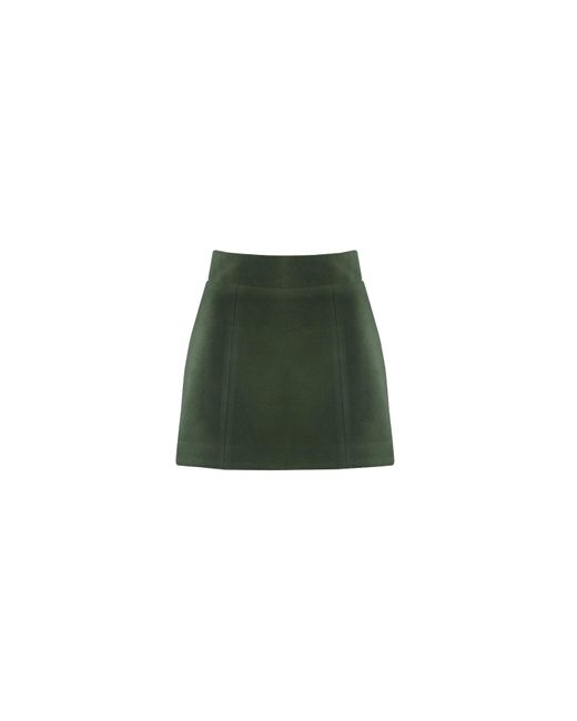 Vestiaire d'un Oiseau Libre Green Kaki Cashmere Mini Skirt