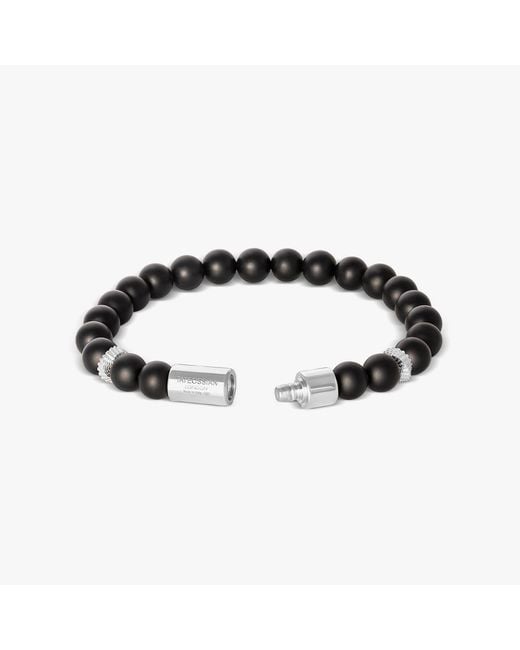 Tateossian Black Pop Mobius Beaded Bracelet for men