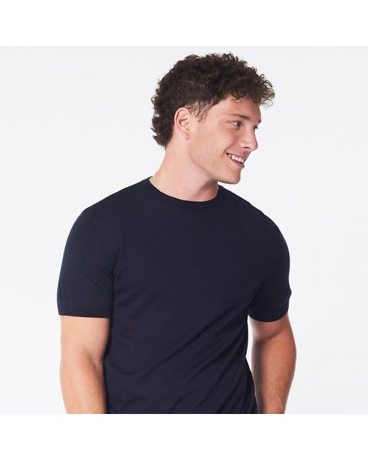 George Patrick Blue Midnight Crewneck Cashmere Sweater for men