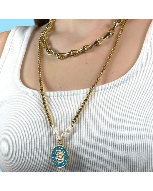 By Virgo Blue Sunlit Sky Chain Necklace