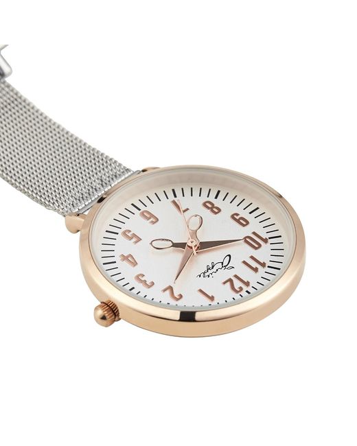 Bermuda Watch Company Metallic Annie Apple Rose Mesh Nurse Fob Watch